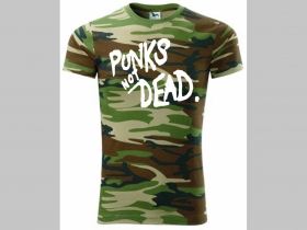 Punks not Dead pánske maskáčové tričko 100 %bavlna 